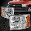 For 07-14 Chevy Silverado 1500 2500HD 3500 Headlight Assembly Pair Chrome/Amber For 07-14 Chevy Silverado 1500 2500HD 3500 Headlight Assembly Pair Chrome/Amber