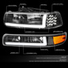 For 99-02 Silverado 1500 2500 HD 3500 LED DRL Headlight+Bumper Lamps Assembly For 99-02 Silverado 1500 2500 HD 3500 LED DRL Headlight+Bumper Lamps Assembly