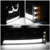 [3D LED J-HALO DRL]FOR 03-07 CHEVY SILVERADO HEADLIGHT BUMPER LAMPS BLACK/AMBER