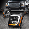 [LED DRL SIGNAL]FOR 15-20 GMC YUKON XL BLACK/AMBER PROJECTOR HEADLIGHT LAMPS