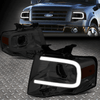 FOR 07-14 FORD EXPEDITION FRONT BUMPER LED DRL PROJECTOR HEADLIGHT SMOKED/AMBER