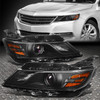 FOR 14-20 CHEVY IMPALA OE STYLE BLACK HOUSING AMBER CORNER PROJECTOR HEADLIGHTS