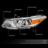FOR 08-12 HONDA ACCORD COUPE CHROME/AMBER CORNER PROJECTOR HEADLIGHT HEAD LAMPS