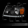 [LED DRL] FOR 04-08 FORD F150 LINCOLN MARK LT HEADLIGHT HEAD LAMPS BLACK/AMBER