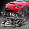 FOR 10-13 MAZDA 3 BLACK HOUSING CLEAR CORNER PROJECTOR HEADLIGHT LAMP+TOOL SET