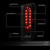 90-97 Ford F150 F250 F350 Bronco LED Rear Brake Tail Lights - Tinted Housing