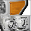 [LED DRL+HALO]FOR 11-16 FORD SUPER DUTY CHROME/AMBER CORNER PROJECTOR HEADLIGHT