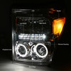 [LED DRL+HALO]FOR 11-16 FORD SUPER DUTY CHROME/AMBER CORNER PROJECTOR HEADLIGHT