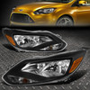 BLACK HEADLIGHT+AMBER CORNER SIGNAL+6000K WHITE LED SYSTEM FOR 12-14 FORD FOCUS