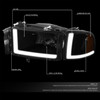 [DUAL L-LED DRL]FOR 94-02 DODGE RAM 1500 2500 3500 HEADLIGHT BLACK/SMOKED/AMBER