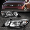 FOR 06-11 HONDA CIVIC SEDAN PAIR BLACK HOUSING CLEAR CORNER HEADLIGHT HEAD LAMP