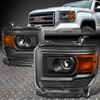 FOR 14-18 GMC SIERRA BLACK HOUSING AMBER CORNER PROJECTOR HEADLIGHT HEAD LAMPS