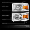 For 14-15 Chevy Silverado 1500 OE Style Chrome Housing Amber Corner Headlights