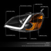 [LED DRL]FOR 01-03 HONDA CIVIC COUPE/SEDAN BLACK AMBER PROJECTOR HEADLIGHT LAMPS