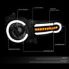 FOR 07-14 FJ CRUISER LED DRL+SEQUENTIAL TURN SIGNAL HEADLIGHT LAMPS BLACK/SMOKED