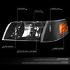 For 98-11 Ford Crown Victoria Black Housing Headlight Amber Corner Signal Lamps