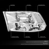 FOR 09-18 Ram 1500 2500 3500 Quad Chrome Housing Clear Corner Headlights Piar