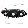 FOR 04-05 HONDA CIVIC SEDAN COUPE BLACK HOUSING CLEAR CORNER HEADLIGHT HEADLAMP