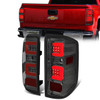 14-19 Chevy Silverado GMC Sierra 1500 2500HD 3500HD Red C-Bar LED Tail Lights - Smoked