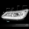 FOR 2013-2015 HONDA ACCORD PAIR CHROME CLEAR PROJECTOR HEADLIGHT/LAMP W/LED DRL