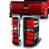 14-19 Chevy Silverado GMC Sierra 1500 2500HD 3500HD Red C-Bar LED Tail Lights - Black