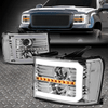 [SEQUENTIAL SIGNAL 3D LED DRL]FOR 07-14 SIERRA CHROME/CLEAR PORJECTOR HEADLIGHTS