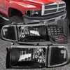 FOR 94-02 RAM 1500 2500 3500 BLACK HOUSING CLEAR CORNER HEADLIGHT LAMP+TOOL SET
