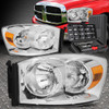 FOR 06-08 DODGE RAM 1500 2500 3500 TRUCK CHROME AMBER CORNER HEADLIGHT+TOOL SET