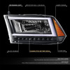 [C-LED DRL Sequential Signal] For 09-24 Dodge Ram Truck Headlights Black/Amber