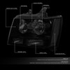 FOR 07-14 CHEVY TAHOE SUBURBAN TINTED LENS CLEAR CORNER HEADLIGHT LAMPS+TOOL SET