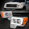 [LED DRL] FOR 09-14 FORD F150 F-150 CHROME AMBER PROJECTOR HEADLIGHT HEAD LAMPS