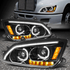 For 08-19 Kenworth T270 T300 T700 LED DRL Turn Signal Projector Headlights Black