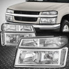 For 04-12 Chevy Colorado GMC Canyon Chrome Housing Clear Corner Headlight Lamps