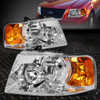 CHROME HOUSING HEADLIGHT+AMBER SIDE+WHITE LED 9006 HID+FAN FOR 03-06 EXPEDITION