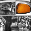 FOR 99-07 GMC SIERRA/YUKON LED DRL BLACK AMBER HEADLIGHTS W/BUMPER SIGNAL LAMPS