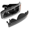 FOR 99-07 GMC SIERRA/YUKON LED DRL BLACK AMBER HEADLIGHTS W/BUMPER SIGNAL LAMPS