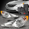 FOR 11-14 SONATA CHROME HOUSING AMBER CORNER PROJECTOR HEADLIGHT LAMPS+TOOL SET