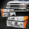 CHROME HEADLIGHT+AMBER CORNER+WHITE LED 9006 HID W/FAN FOR 04-12 COLORADO/CANYON