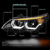 FOR 04-07 BMW E60 5-SERIES 3D LED U-HALO PROJECTOR HEADLIGHTS+TOOL SET BLACK