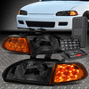 FOR 92-95 HONDA CIVIC LED SMOKED CLEAR SIDE TURN SIGNAL HEADLIGHT LAMP+TOOL SET