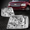 FOR 2007-2014 CHEVY TAHOE/SUBURBAN 1500 CHROME CLEAR HEADLIGHT+LED FOG LAMP KIT