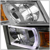 [LED DRL+U TUBE BAR]FOR 14-15 SILVERADO PROJECTOR HEADLIGHT/LAMPS CHROME/AMBER