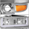 [LED DRL] For 99-02 Silverado 00-06 Tahoe Headlight Bumper parking Lamps Chrome