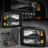 FOR 05-07 FORD SUPER DUTY LED DRL BLACK HOUSING AMBER CORNER HEADLIGHT+TOOL SET