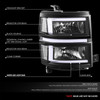 [L-LED DRL+Sequential Signal] For 14-15 Silverado 1500 Headlights Black/Clear
