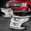 [DUAL PROJECTOR] FOR 15-20 CHEVY SUBURBAN/TAHOE LED DRL HEADLIGHT CHROME/CLEAR