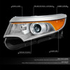 For 11-14 Ford Edge OE Style Chrome/Amber HID Projector Headlight Driver Side