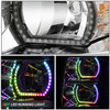 For 07-13 Chevy Silverado Chrome Amber RGB Sequential Start-Up LED DRL Headlight