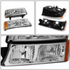 CHROME CRYSTAL HEADLIGHT+BUMPER+SMOKED 3D LED BAR TAIL LIGHT FOR 03-07 SILVERADO
