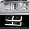 For 99-02 Silverado 00-06 Suburban Tahoe LED DRL Headlights Headlamps Chrome
